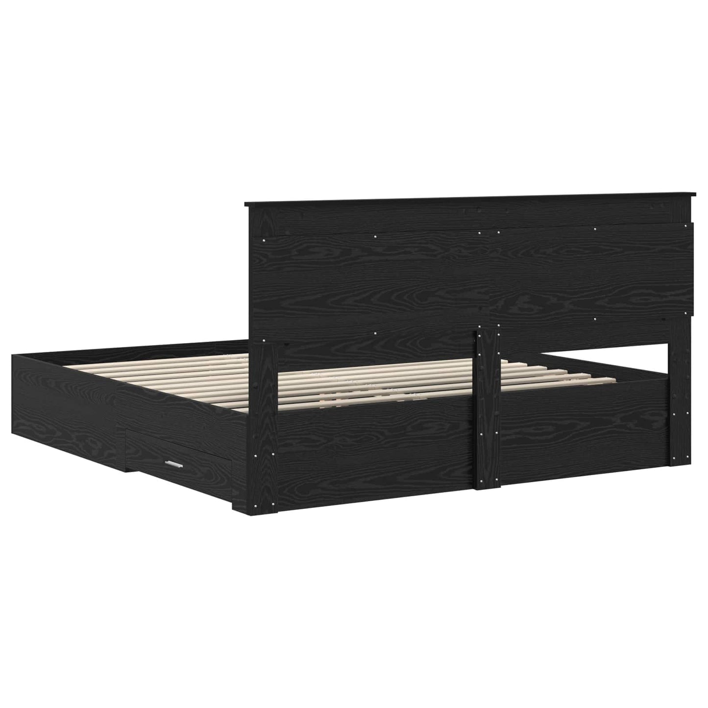 Bed Frame with Drawer with Headboard Manual Engineered Wood