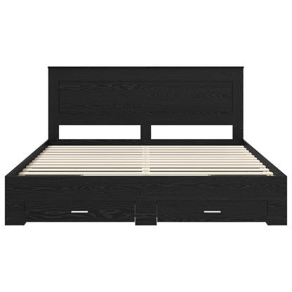 Bed Frame with Drawer with Headboard Manual Engineered Wood