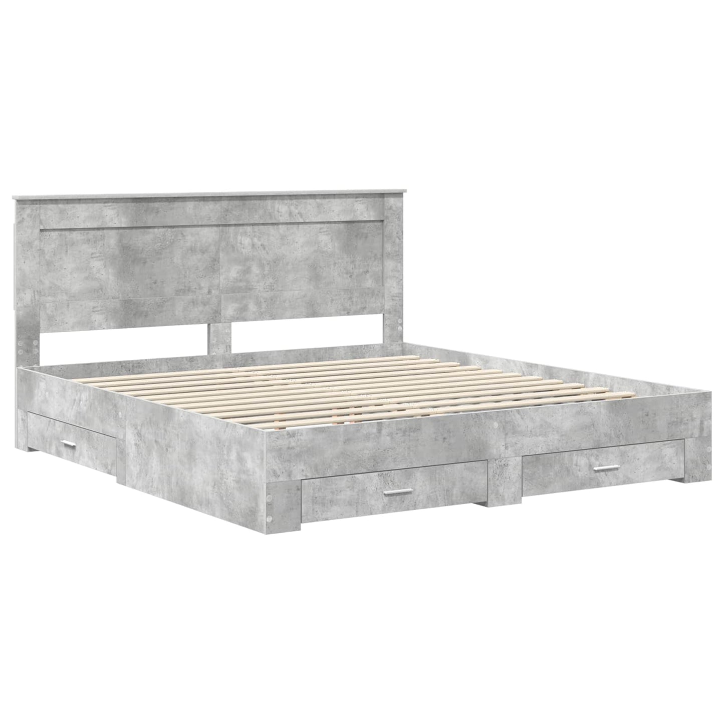 Bed Frame with Drawer with Headboard Manual Engineered Wood