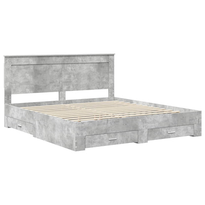 Bed Frame with Drawer with Headboard Manual Engineered Wood