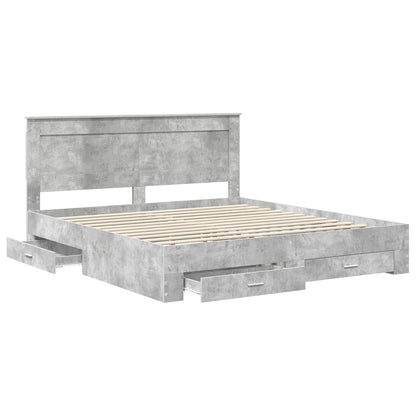 Bed Frame with Drawer with Headboard Manual Engineered Wood