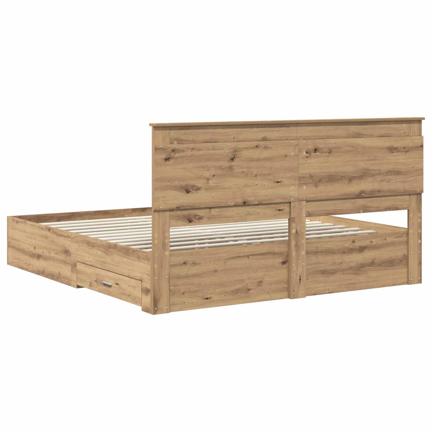 Bed Frame with Drawer with Headboard Manual Engineered Wood