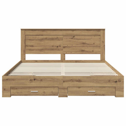Bed Frame with Drawer with Headboard Manual Engineered Wood