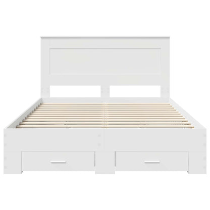 Bed Frame with Drawer with Headboard Manual Engineered Wood