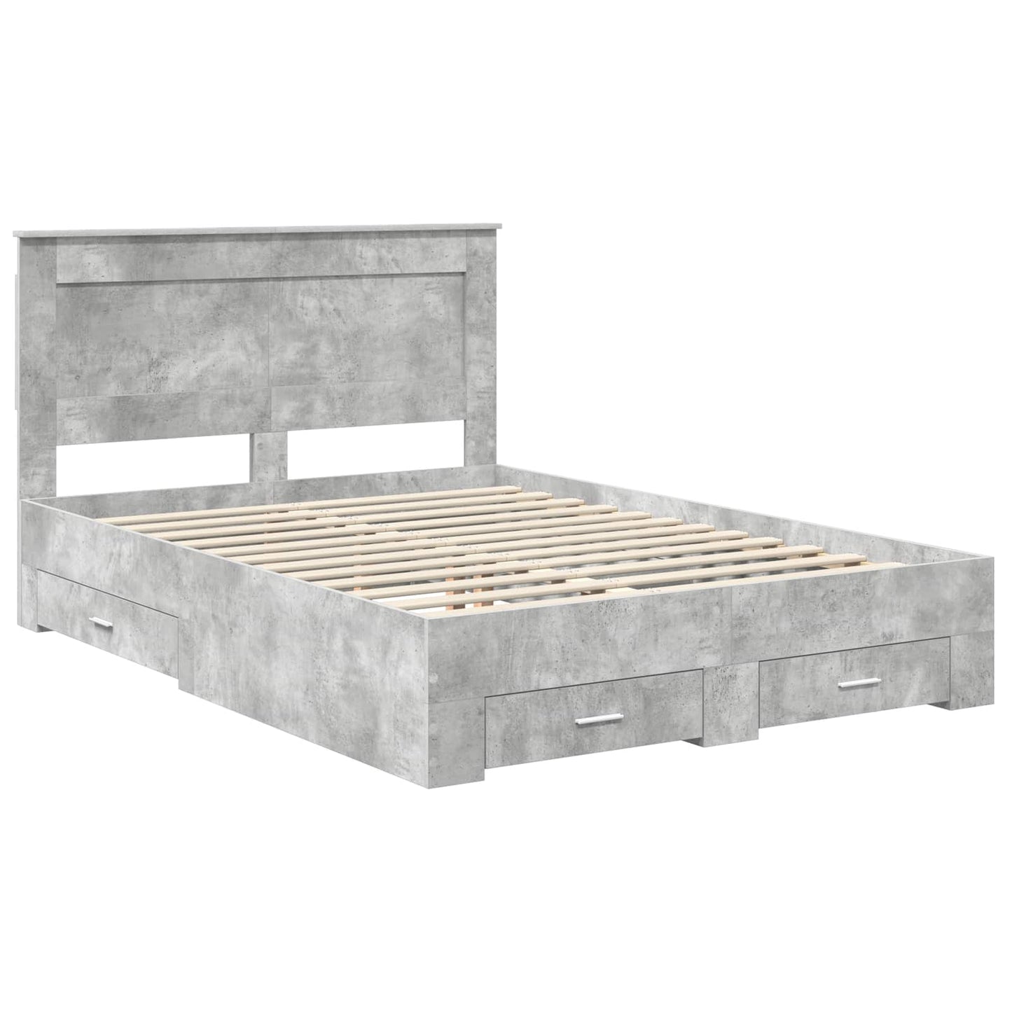 Bed Frame with Drawer with Headboard Manual Engineered Wood