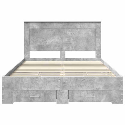 Bed Frame with Drawer with Headboard Manual Engineered Wood