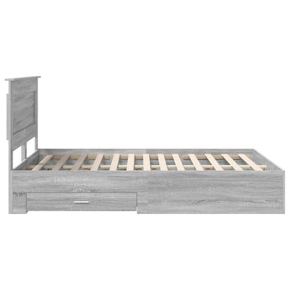 Bed Frame with Drawer with Headboard Manual Engineered Wood