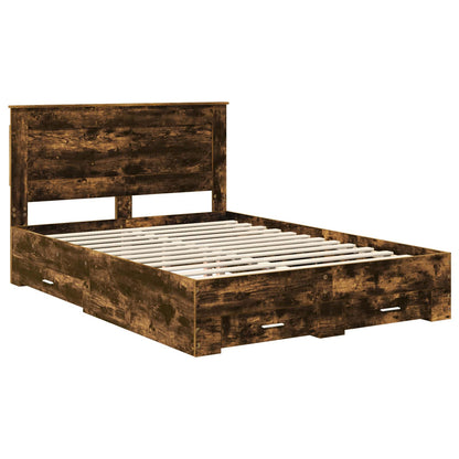 Bed Frame with Drawer with Headboard Manual Engineered Wood