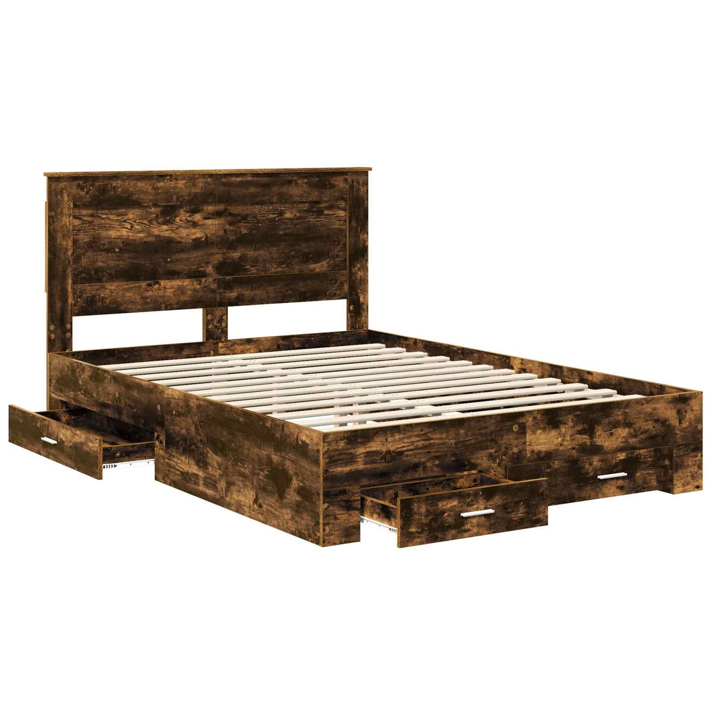 Bed Frame with Drawer with Headboard Manual Engineered Wood