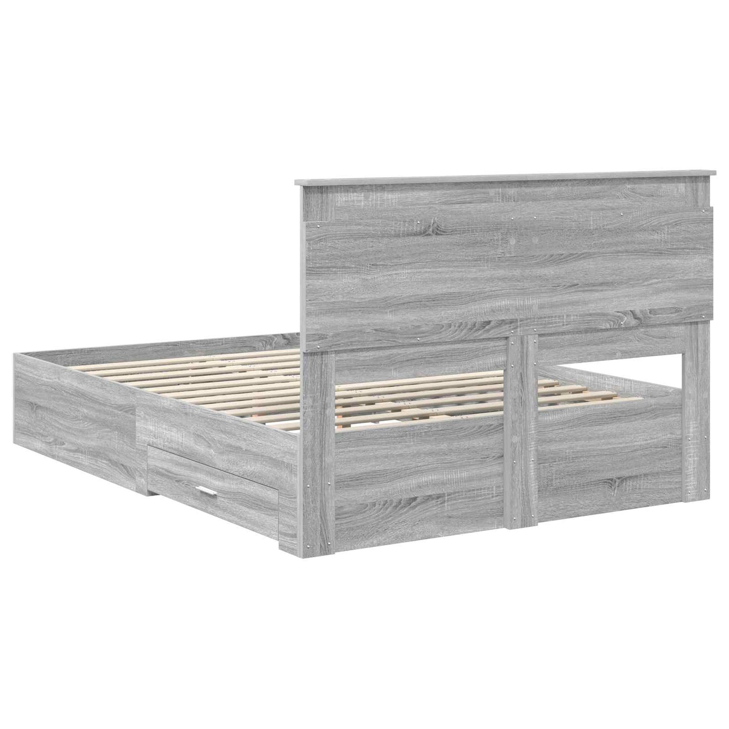 Bed Frame with Drawer with Headboard Manual Engineered Wood