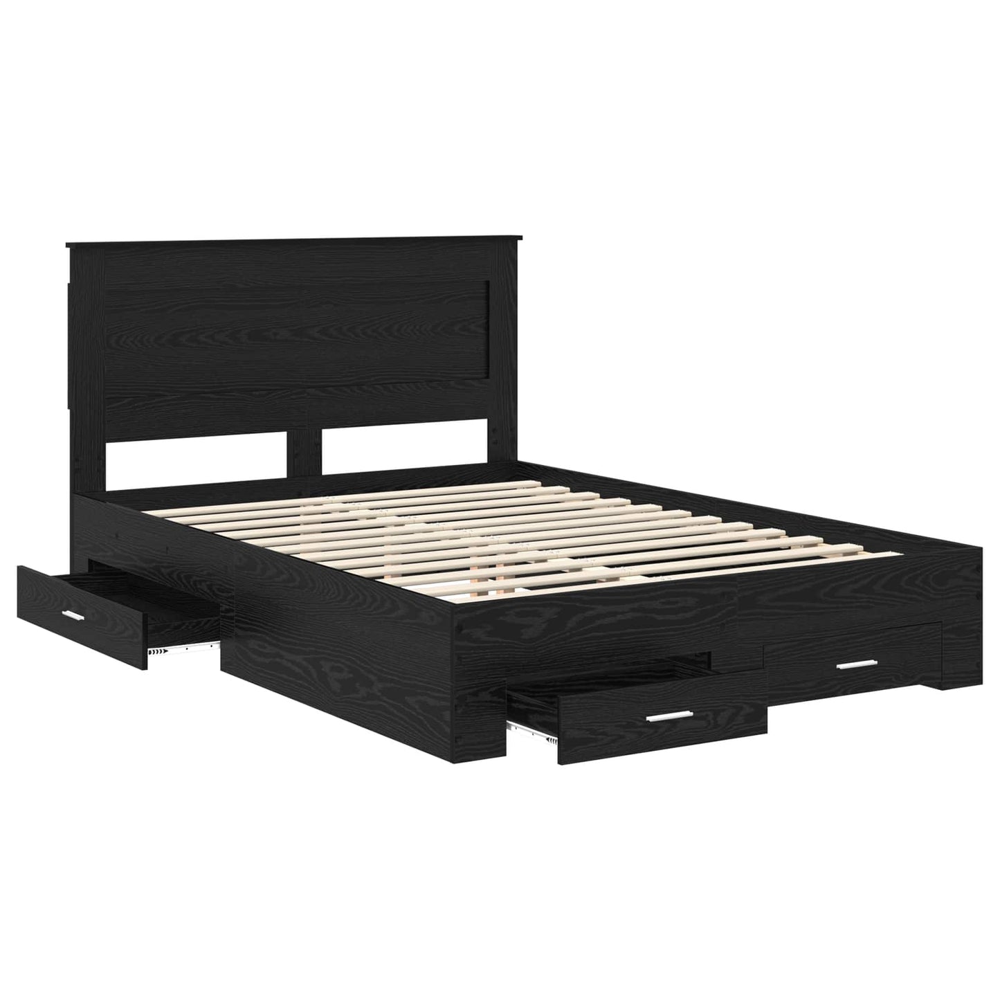 Bed Frame with Drawer with Headboard Manual Engineered Wood