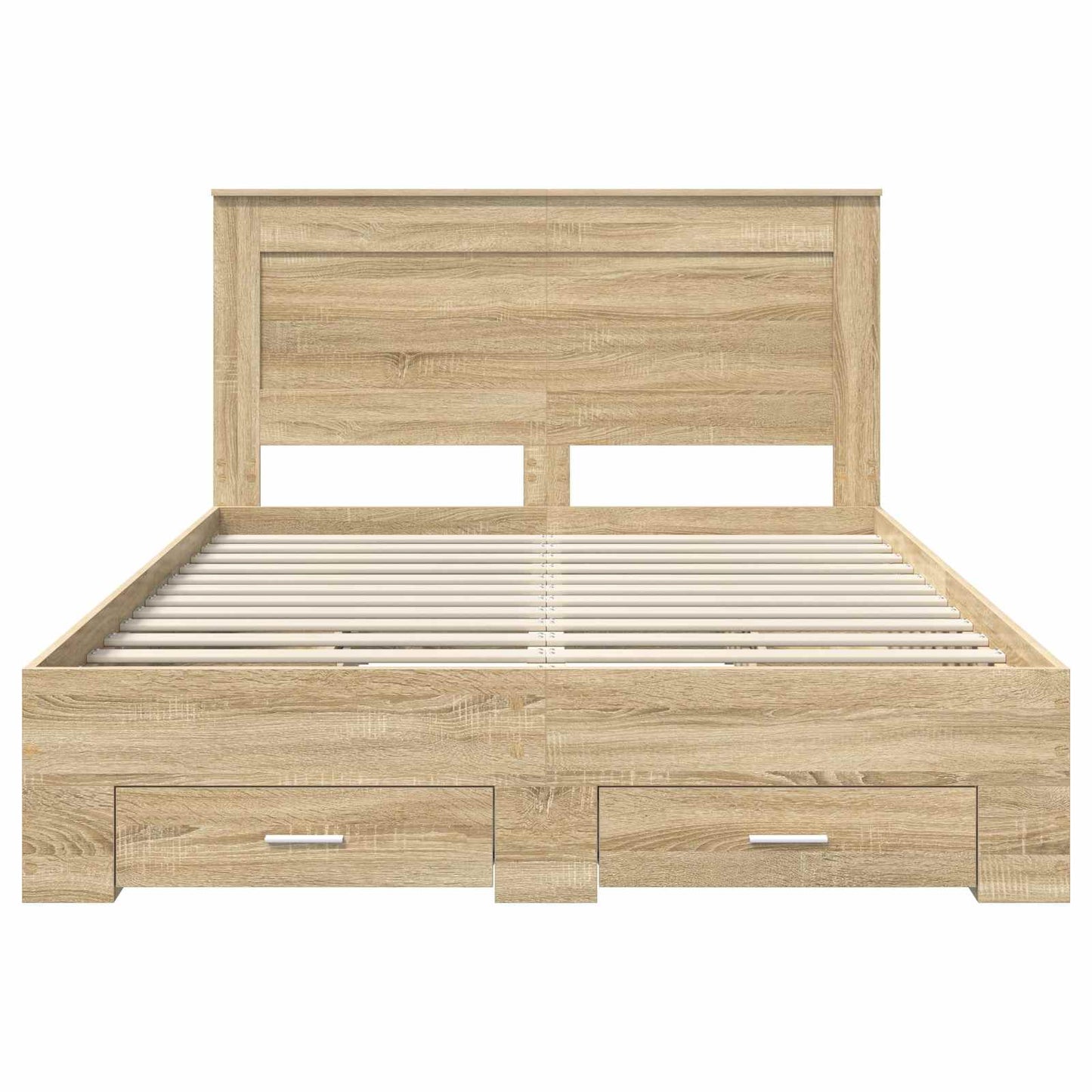Bed Frame with Drawer with Headboard Manual Engineered Wood