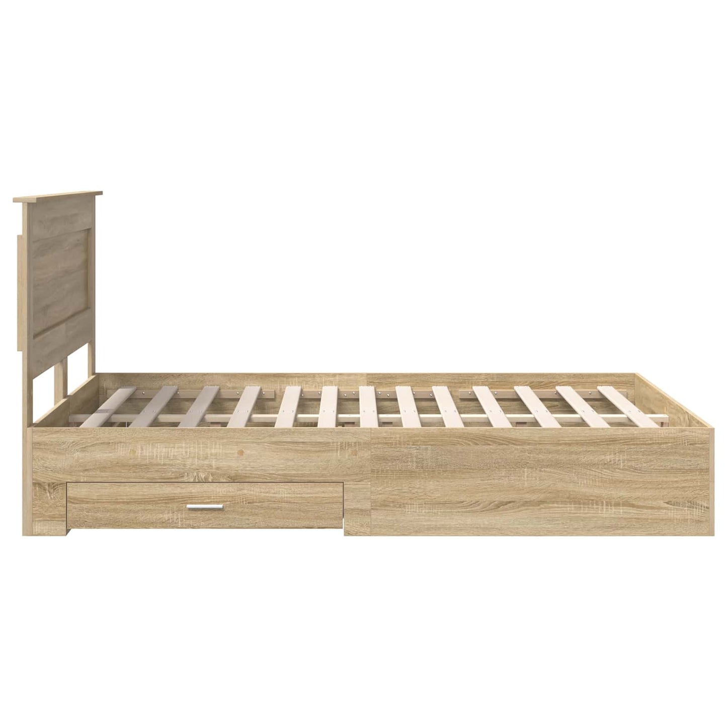 Bed Frame with Drawer with Headboard Manual Engineered Wood