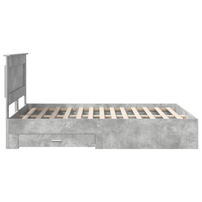 Bed Frame with Drawer with Headboard Manual Engineered Wood