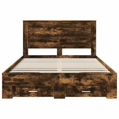 Bed Frame with Drawer with Headboard Manual Engineered Wood