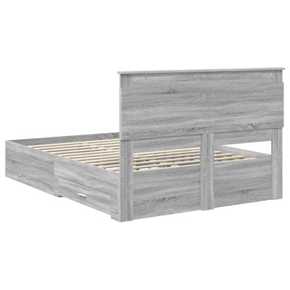 Bed Frame with Drawer with Headboard Manual Engineered Wood