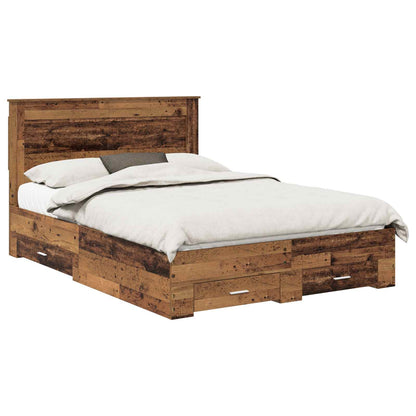 Bed Frame with Drawer with Headboard Manual Engineered Wood