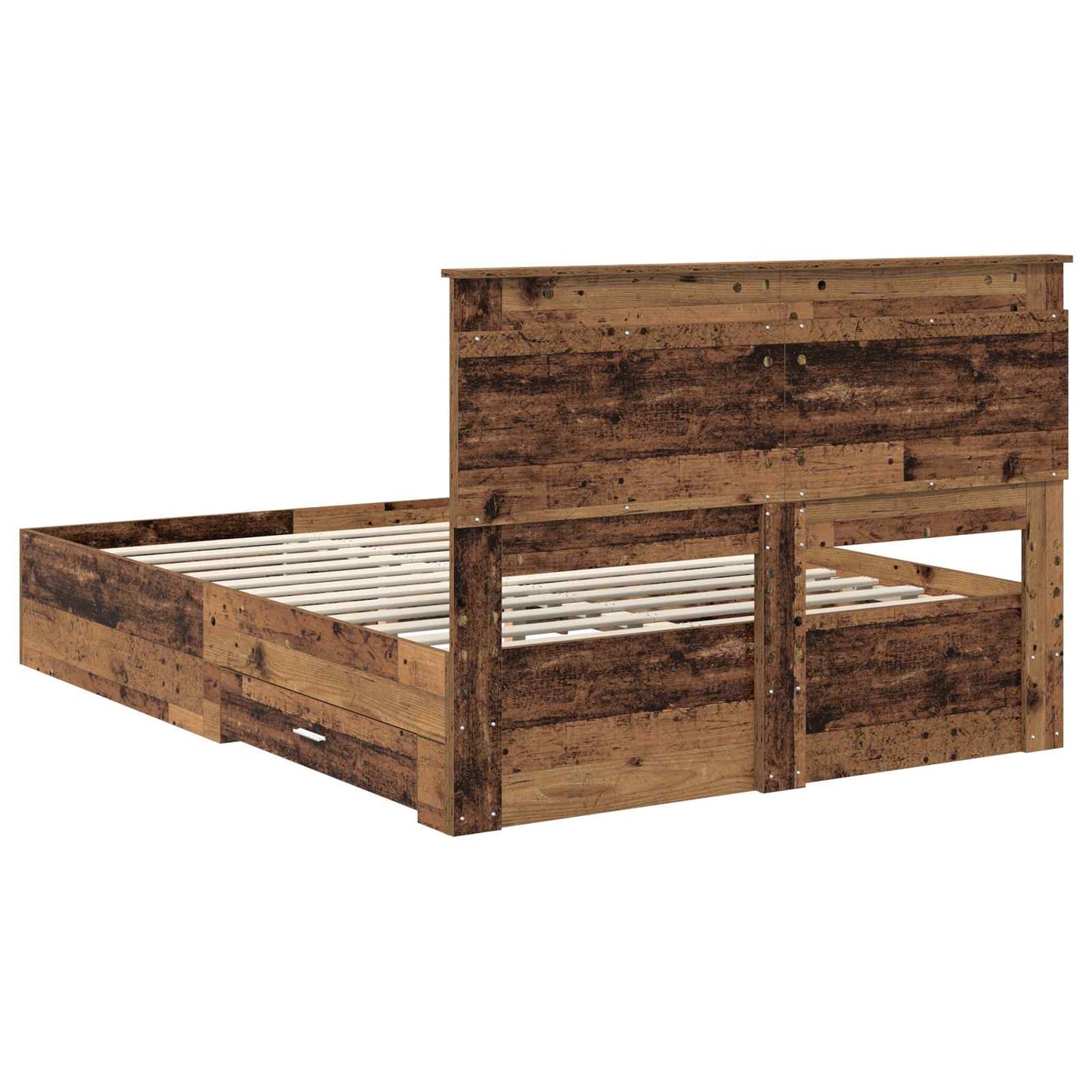 Bed Frame with Drawer with Headboard Manual Engineered Wood
