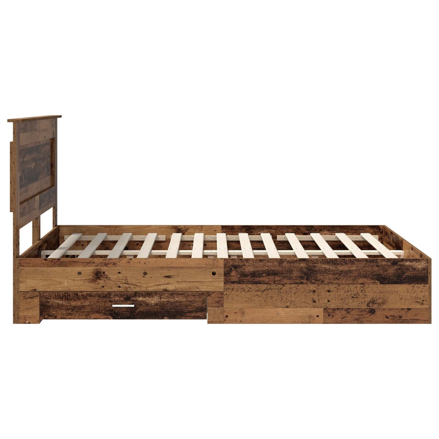 Bed Frame with Drawer with Headboard Manual Engineered Wood