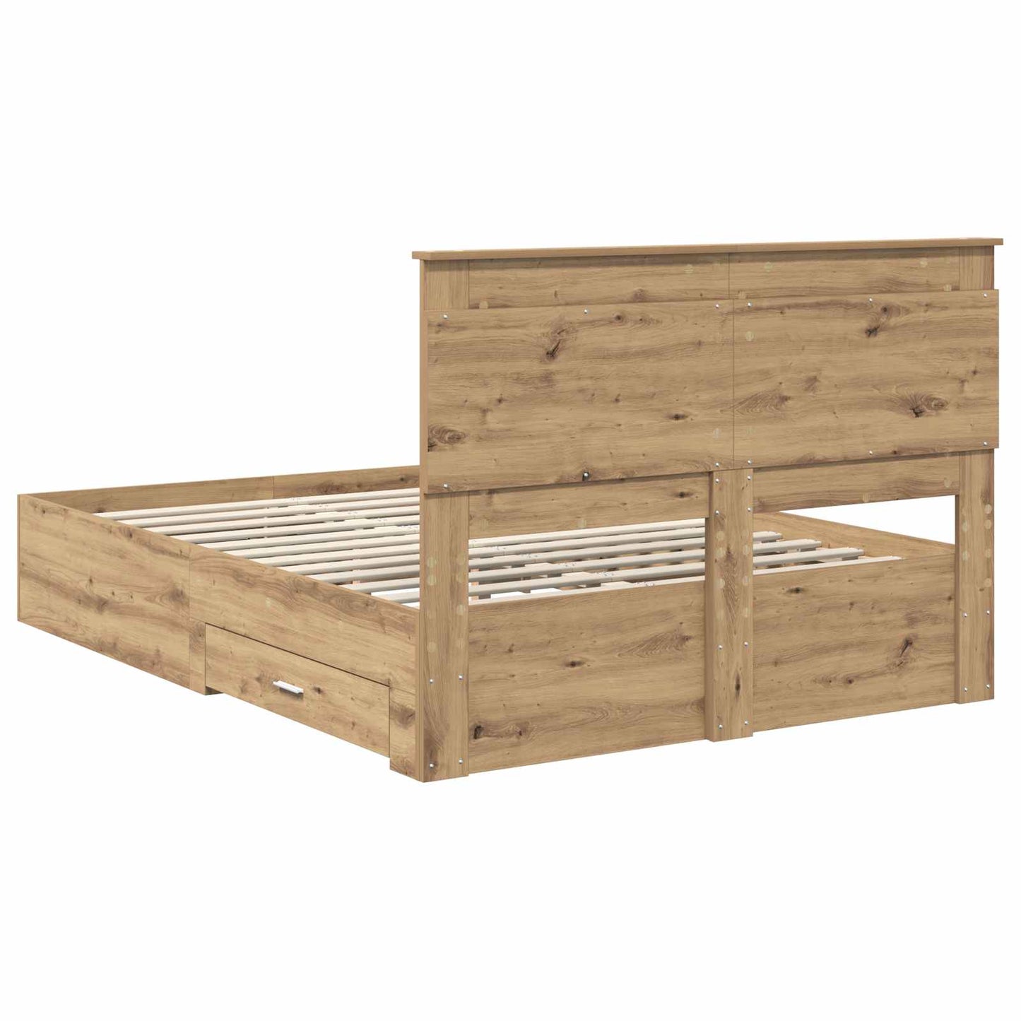 Bed Frame with Drawer with Headboard Manual Engineered Wood