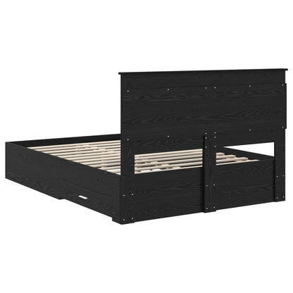 Bed Frame with Drawer with Headboard Manual Engineered Wood