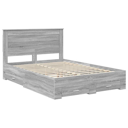 Bed Frame with Drawer with Headboard Manual Engineered Wood