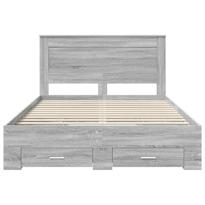 Bed Frame with Drawer with Headboard Manual Engineered Wood