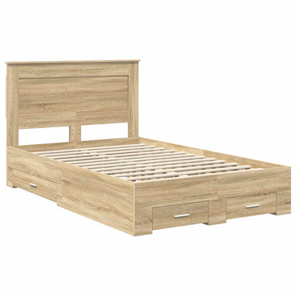 Bed Frame with Drawer with Headboard Manual Engineered Wood