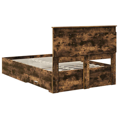 Bed Frame with Drawer with Headboard Manual Engineered Wood
