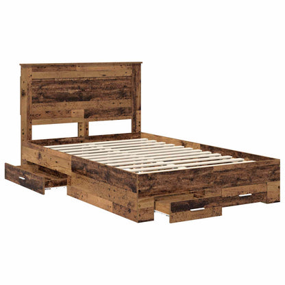 Bed Frame with Drawer with Headboard Manual Engineered Wood
