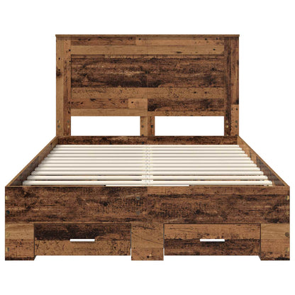 Bed Frame with Drawer with Headboard Manual Engineered Wood