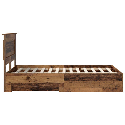 Bed Frame with Drawer with Headboard Manual Engineered Wood