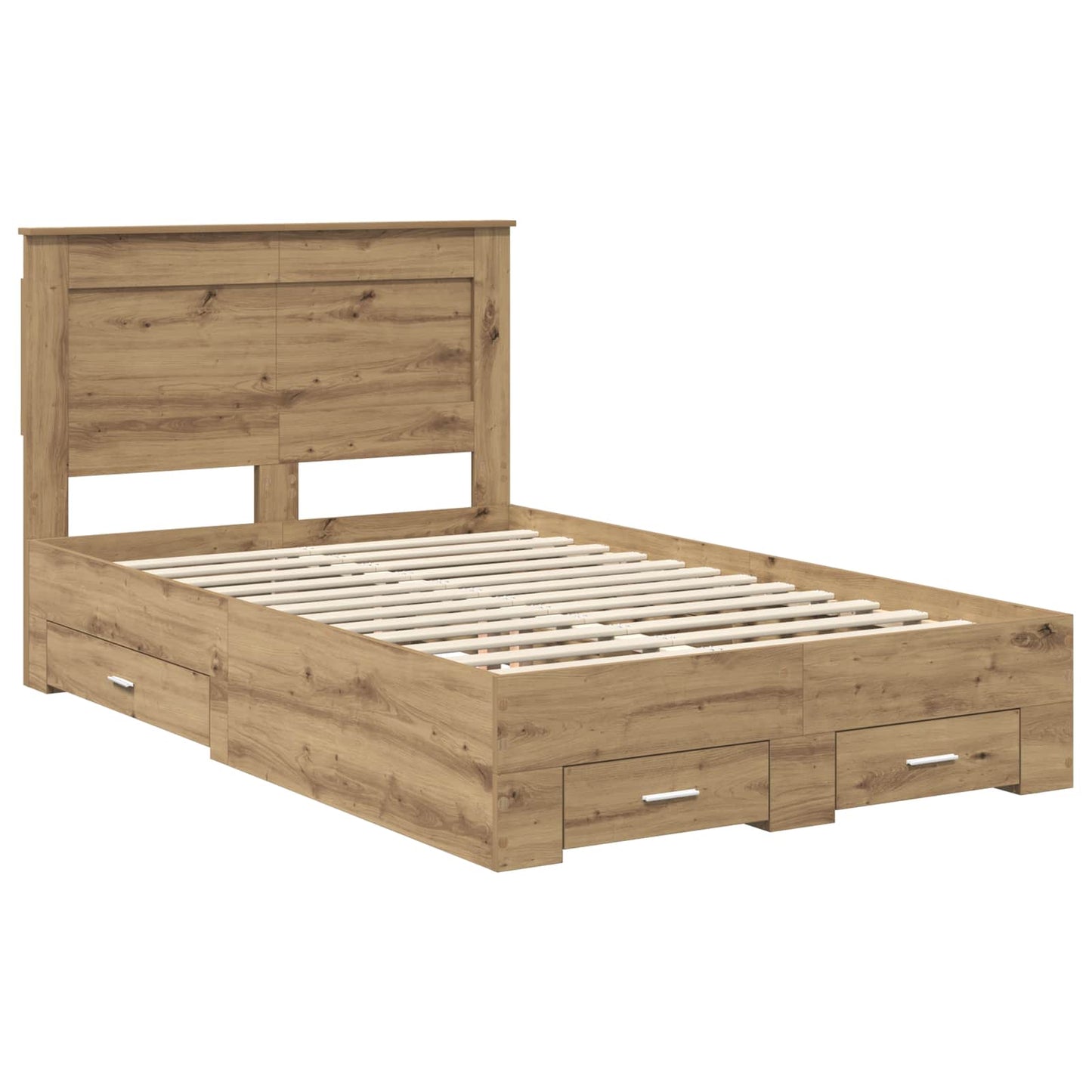 Bed Frame with Drawer with Headboard Manual Engineered Wood