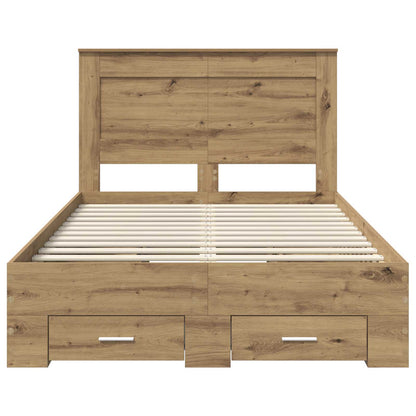 Bed Frame with Drawer with Headboard Manual Engineered Wood