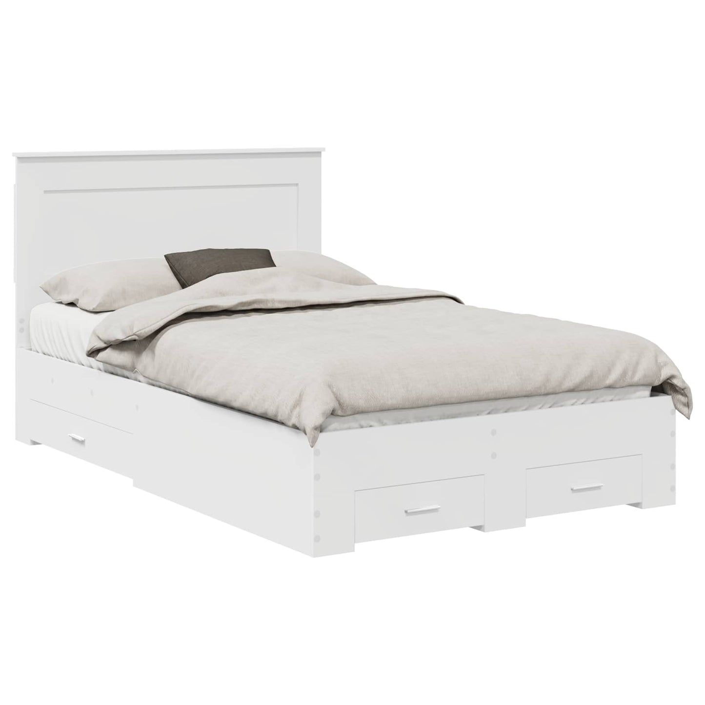 Bed Frame with Drawer with Headboard Manual Engineered Wood