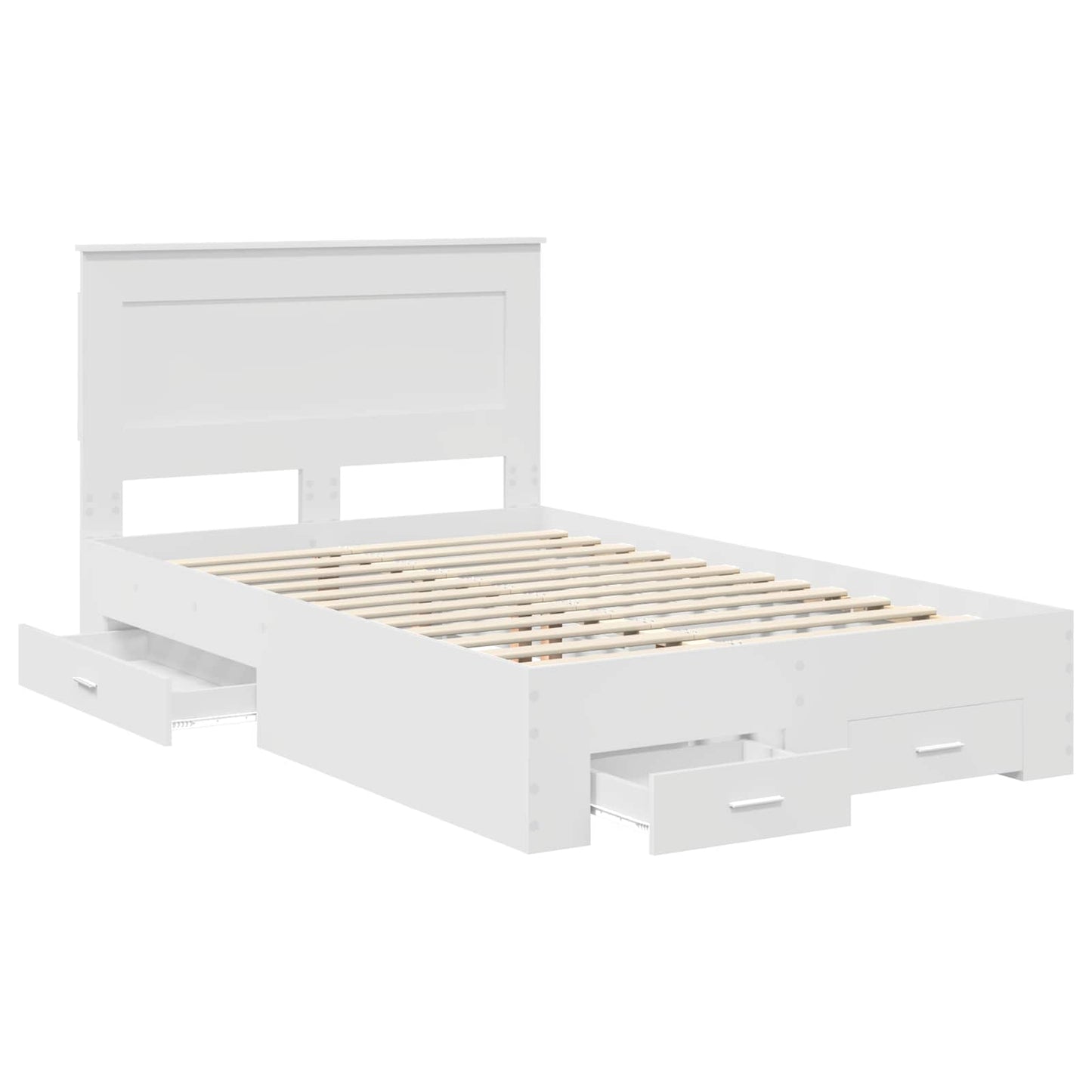 Bed Frame with Drawer with Headboard Manual Engineered Wood