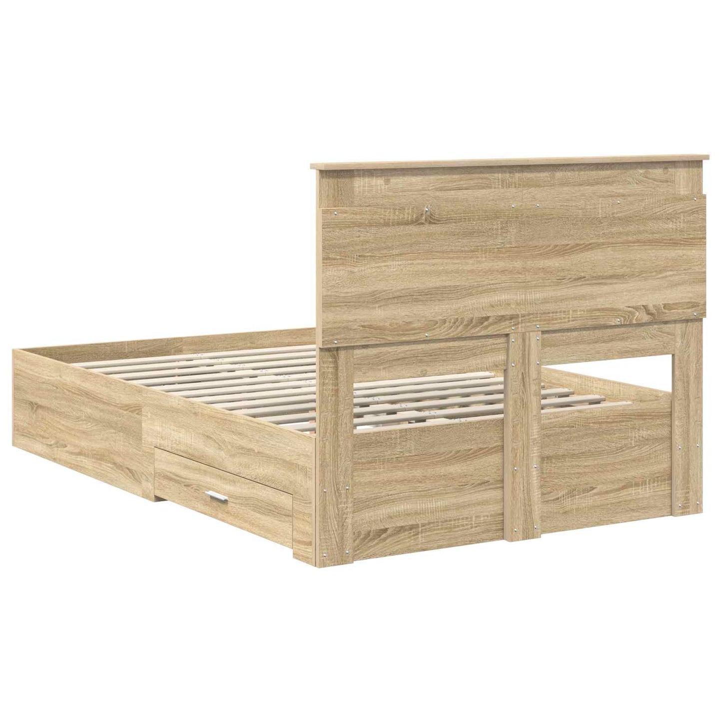 Bed Frame with Drawer with Headboard Manual Engineered Wood
