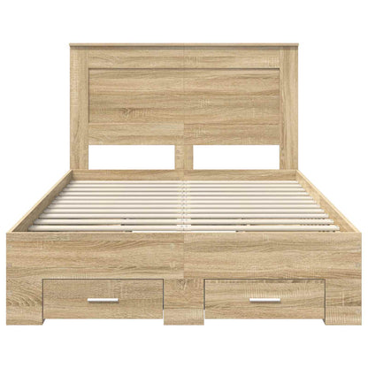 Bed Frame with Drawer with Headboard Manual Engineered Wood