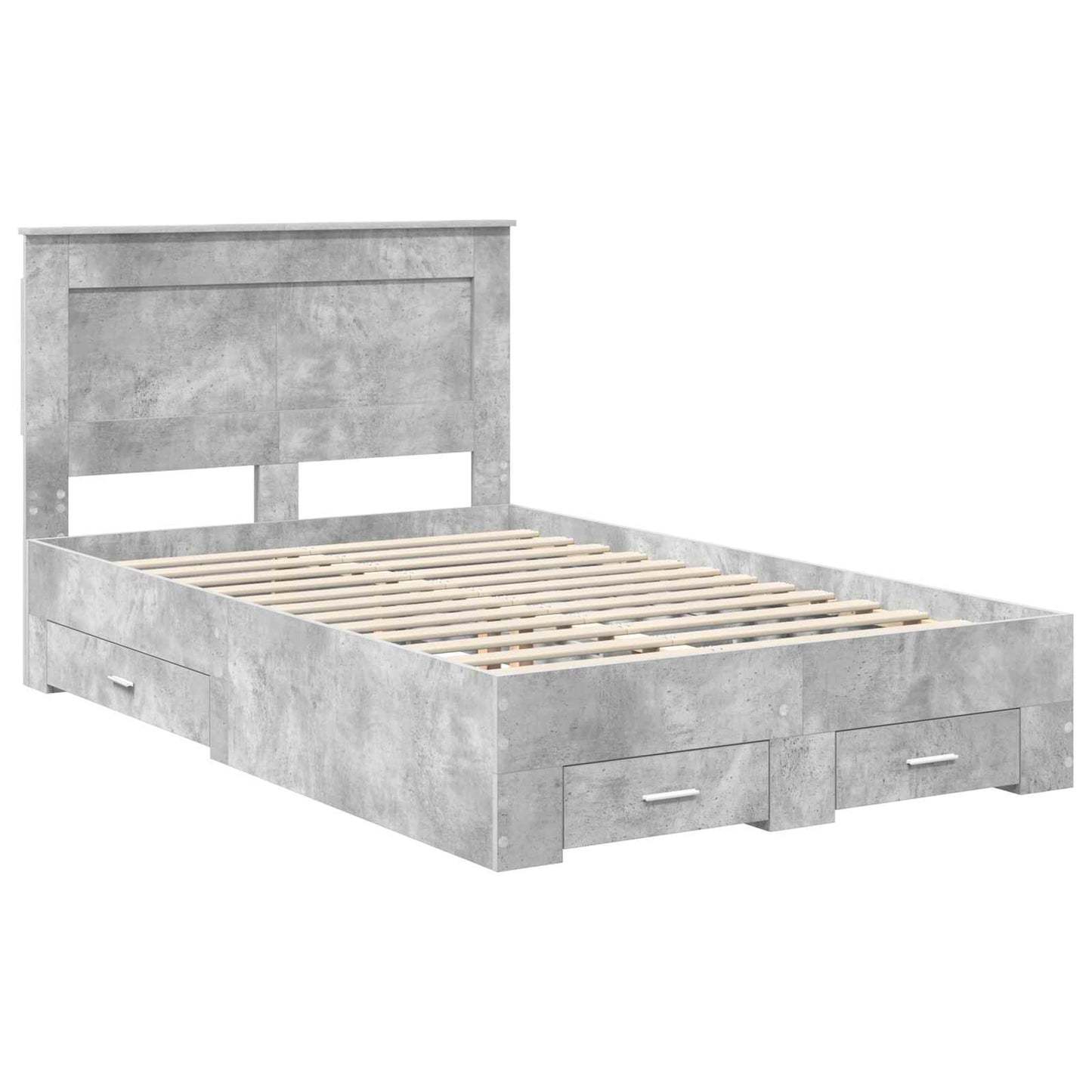 Bed Frame with Drawer with Headboard Manual Engineered Wood