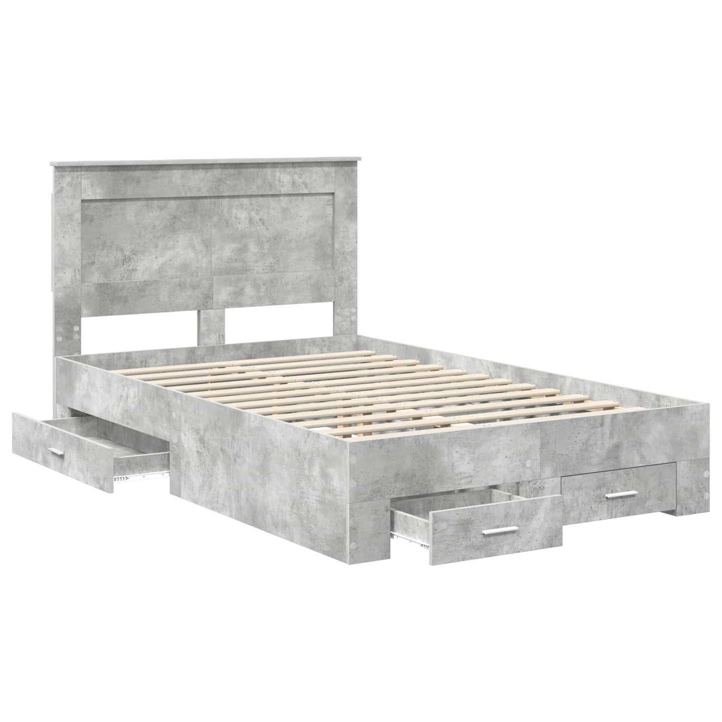 Bed Frame with Drawer with Headboard Manual Engineered Wood