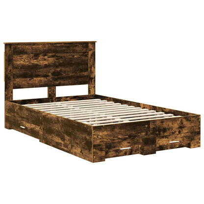Bed Frame with Drawer with Headboard Manual Engineered Wood