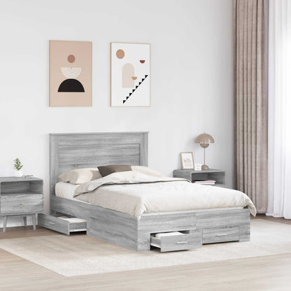 Bed Frame with Drawer with Headboard Manual Engineered Wood