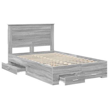 Bed Frame with Drawer with Headboard Manual Engineered Wood