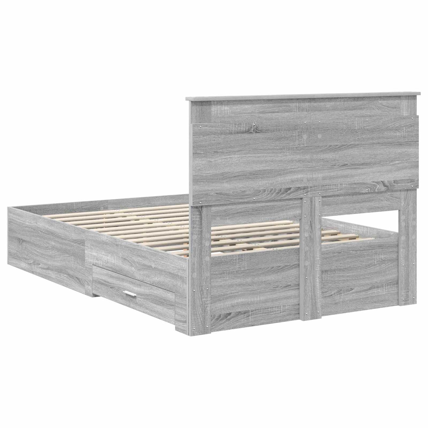 Bed Frame with Drawer with Headboard Manual Engineered Wood