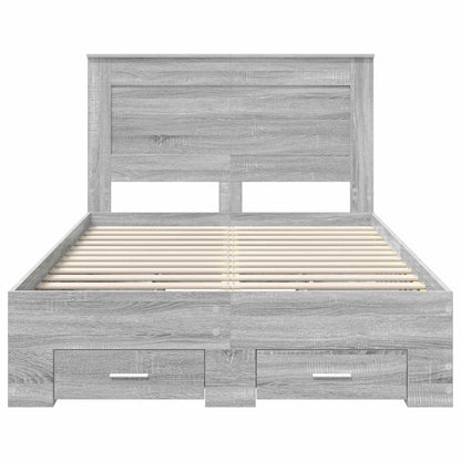 Bed Frame with Drawer with Headboard Manual Engineered Wood