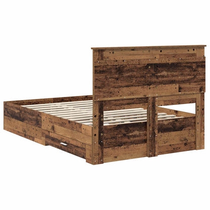Bed Frame with Drawer with Headboard Manual Engineered Wood