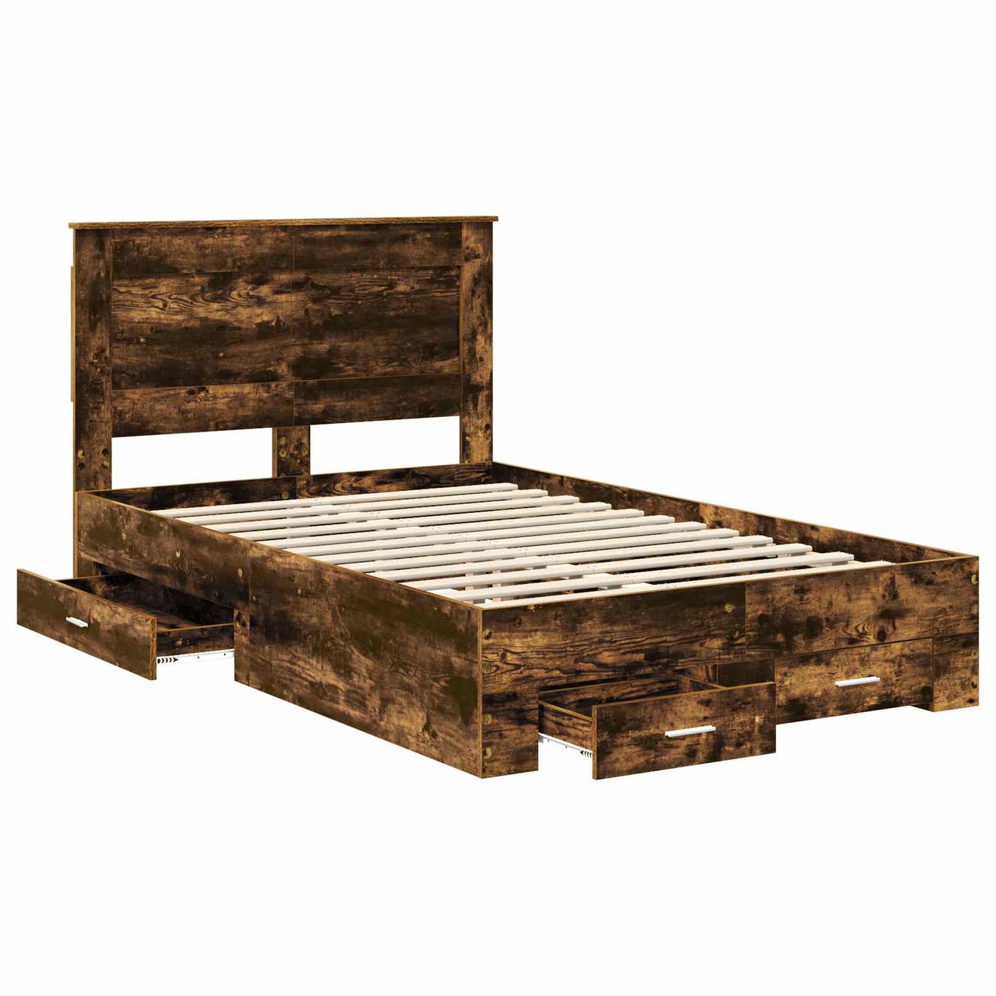 Bed Frame with Drawer with Headboard Manual Engineered Wood
