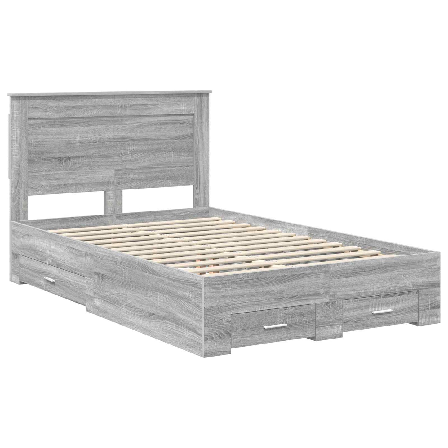 Bed Frame with Drawer with Headboard Manual Engineered Wood