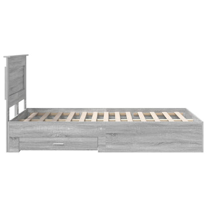 Bed Frame with Drawer with Headboard Manual Engineered Wood