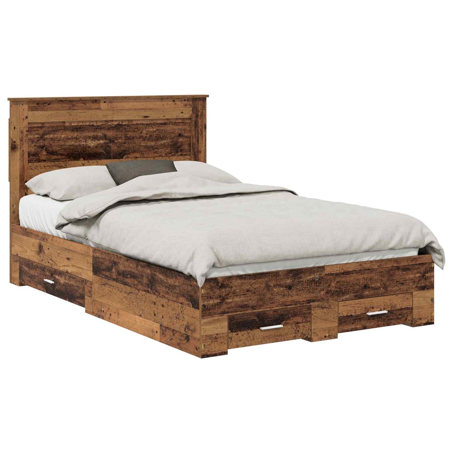 Bed Frame with Drawer with Headboard Manual Engineered Wood
